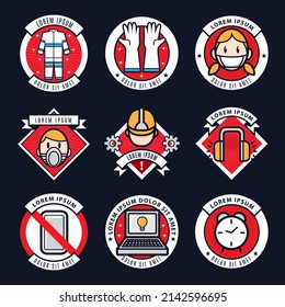 Juego de distintivos para logotipos de seguridad en el trabajo