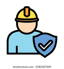 Safety outline color icon. use for modern concept, print, UI, UX kit, web and app development. Vector EPS 10, related to industrial, business, finance, investment.