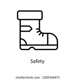 Safety Outline Vector Icon Design illustration on White background. EPS 10 File