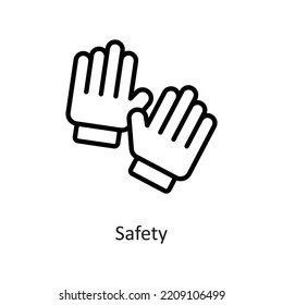 Safety  Outline Vector Icon Design illustration on White background. EPS 10 File