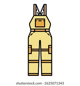 Safety overalls icon. Outline safety overalls vector icon color flat isolated on white