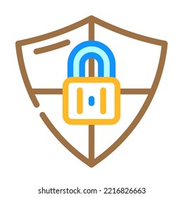 safety padlock color icon vector. safety padlock sign. isolated symbol illustration