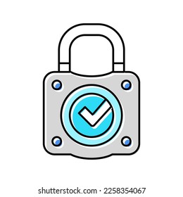 safety padlock color icon vector. safety padlock sign. isolated symbol illustration