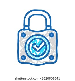 safety padlock doodle icon sketch vector. safety padlock sign. isolated symbol illustration