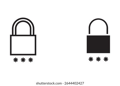 icono de candado de seguridad Vector plano aislado en conjunto de iconos de contorno eps 10