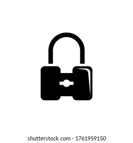 Padlock de seguridad, Bloqueo cerrado fuerte. Icono de vector plano. Sencillo símbolo negro sobre fondo blanco. Padlock de seguridad, plantilla de diseño de signo de bloqueo cerrado fuerte para elementos de interfaz de usuario web y móvil