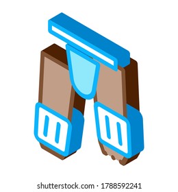 Vector de iconos de los Pantalones de Seguridad. Señal de los Pantalones de Seguridad Isométricos. ilustración de símbolo aislado de color