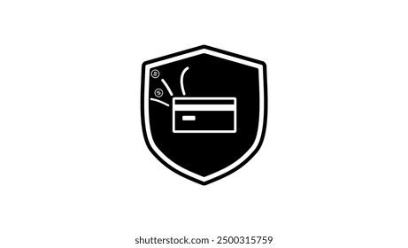 Safety payment, black isolated silhouette