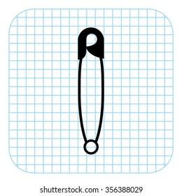 Safety pin - black   vector icon