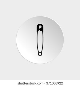 Safety pin -  black vector icon