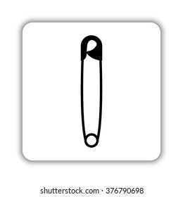 safety pin  - black vector icon