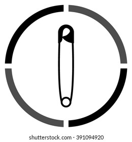 safety pin  - black vector icon