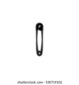 safety pin  - black vector icon