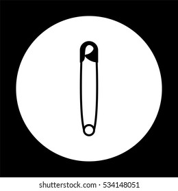 safety pin  - black vector icon