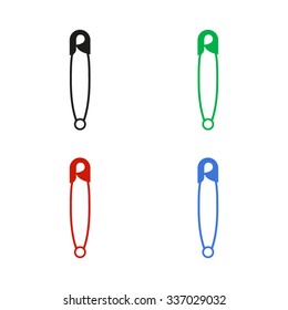 Safety pin - color vector icon