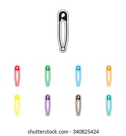 Safety pin - color vector icon