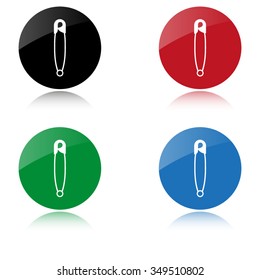 Safety pin - color vector icon