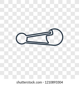 Safety pin concept vector linear icon isolated on transparent background, Safety pin concept transparency concept in outline style