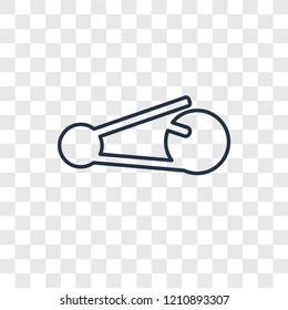 Safety pin concept vector linear icon isolated on transparent background, Safety pin concept transparency concept in outline style