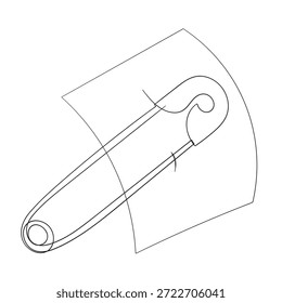 Sicherheitspin durchgehende Linie Zeichnung für Art Illustration Logo