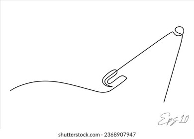  safety pin continuous line vector illustration