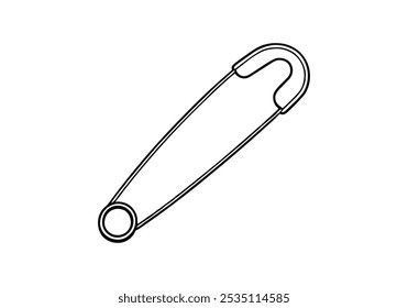 Safety Pin in continuous one line drawing. One line draw design vector illustration