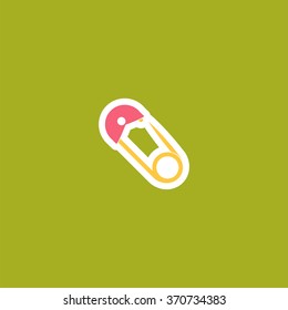 Safety Pin Doodle Icon. Vector Illustration