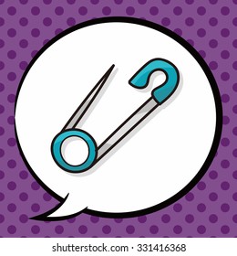 safety pin doodle, speech bubble