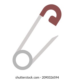 safety pin flat clipart vector illustration