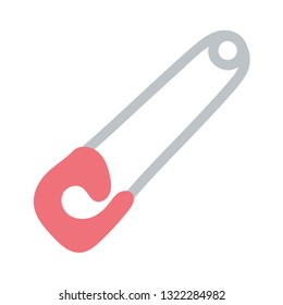 Safety pin flat icon.You can be used safety pin icon for several purposes like: websites, UI, UX, print templates, presentation templates, promotional materials, web and mobile phone apps