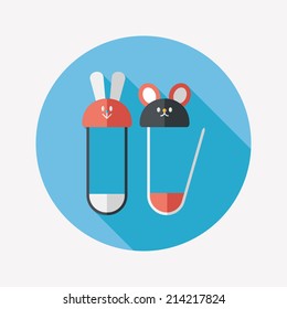 Safety pin flat icon with long shadow,EPS 10