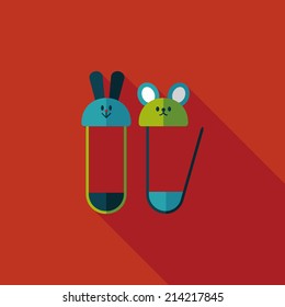 Safety pin flat icon with long shadow,EPS 10
