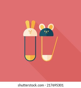 Safety pin flat icon with long shadow,EPS 10