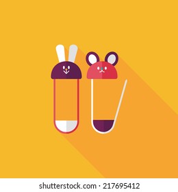 Safety pin flat icon with long shadow,EPS 10