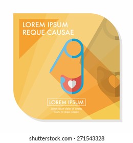Safety pin flat icon with long shadow,eps 10