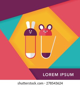 Safety pin flat icon with long shadow,EPS 10