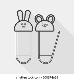 Safety pin flat icon with long shadow,EPS 10, line icon