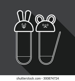 Safety pin flat icon with long shadow,EPS 10, line icon