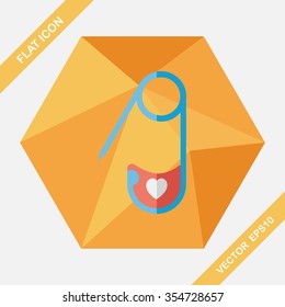 Safety pin flat icon with long shadow,eps 10
