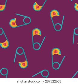 Safety pin flat icon,eps 10 seamless pattern background