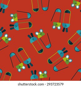 Safety pin flat icon,EPS 10 seamless pattern background