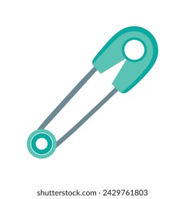 Safety pin flat vector illustration