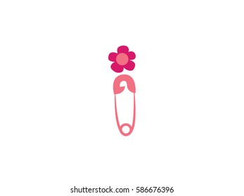 Safety pin flower icon
