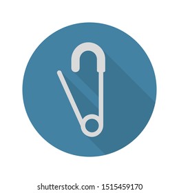 safety pin glyph flat vector icon