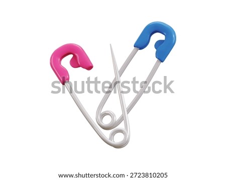Safety pin icon 3d render concept of fashion style hook Safety pin icon vector illustration