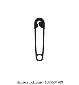 Safety pin icon. Closed safety pin. Vector. Isolated.