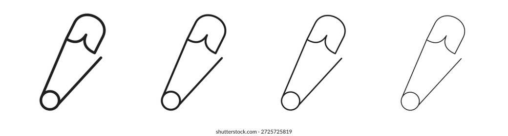 Concepto de icono de pasador de seguridad. Símbolo de línea delgada. Vector de estilo de contorno simple