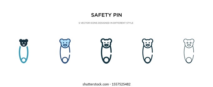 safety pin icon in different style vector illustration. two colored and black safety pin vector icons designed in filled, outline, line and stroke style can be used for web, mobile, ui