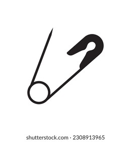 Safety pin icon. Safety pin flat sign design. Safety pin symbol pictogram. UX UI icon