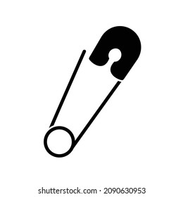safety pin icon in flat style